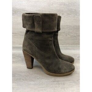 JB Martin Women’s Brown Suede Slouchy Heeled Cuff Ankle Boots Size EU 40
